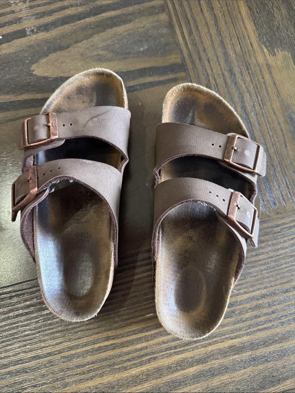 Brown Kids Double-Strap Birkenstock Sandals size 32
